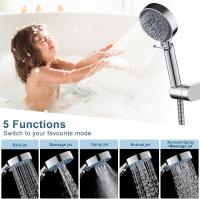 BIT Grifo de bañera con ducha de 5 funciones, grifo de bañera cromado con soporte de pared y manguera de ducha de 150 cm para ducha de baño, Griferia para Baño Completo - details 4