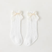 Calcetines De Verano Para Niñas Con Lazo Calcetines Largos Hasta La Rodilla De Algodón Y Spandex Para Bebés Y Niñas Todoterreno Transpirables Suela Hueca Diseño De Princesa - details 12