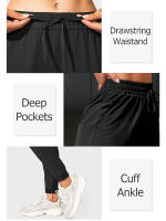 Pantalones De Running Y Fitness Para Mujeres Con Bolsillos Laterales Pantalones Deportivos Casuales De Yoga Atado a La Rodilla - details 2