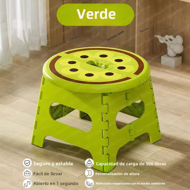 Nueva Silla Plegable De Plástico Grueso Creativa Con Dibujos Para Exteriores Y Uso Doméstico Pequeño Banquillo Para Niños Regalos - 1