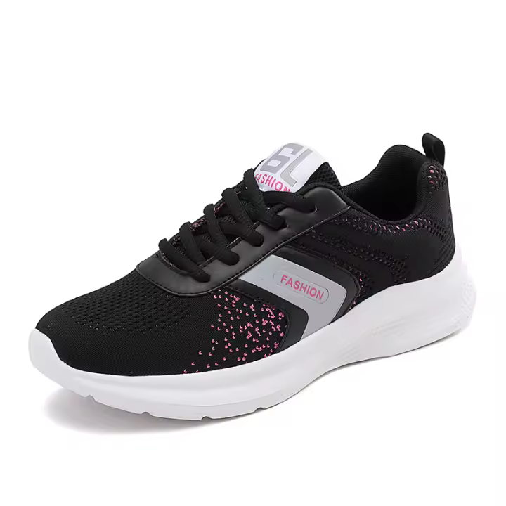 Zapatos De Correr Para Mujer Cuatro Estaciones Tejidos Voladores Transpirables Ligeros Zapatillas Deportivas Casuales Antideslizantes Suaves Para Gimnasio Y Salud - 1