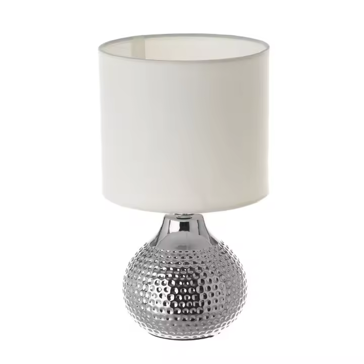 Lola Home Lámpara de mesa bola de cerámica plata de Ø 16x28 cm - 1