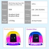 Lámpara De Secado De Gel UV LED Profesional Inalámbrica Para Cuidado De La Piel Luz Azul Profunda Y Firme 96W Secado Uniforme En Todas Las Dedos - details 8