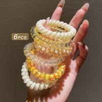 Accesorios De Pelo Rosa Roja Con Cordón De Teléfono Alta Elasticidad No Daña El Pelo Anillo Para Mujer Moda Decorativa - details 10