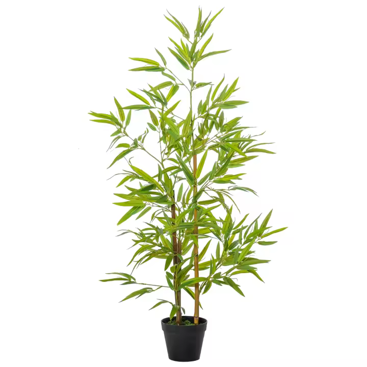 Outsunny Árbol de Bambú Artificial en Maceta 120 cm Planta Artificial Decorativa para Interior y Exterior Hogar Salón Oficina Verde - 1