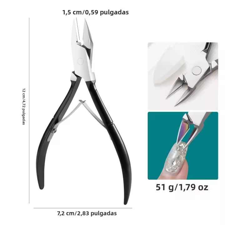 Aguja De Manicura De Acero Inoxidable Para Eliminar Diamantes Y Piedras Preciosas Herramienta De Remoción De Uñas Tijeras De Cadena - 1