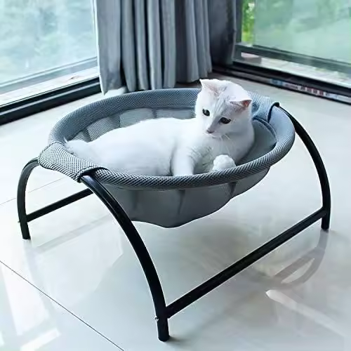 Comfortable Cat Bed - Washable Cat Hammock Anti Stress Cat Cushion Sleeping Furniture Window Beds Pouf Baskets Soothing Radiator Pets Bed for Cats and Small Dogs 42x45x23cm Gray - 1