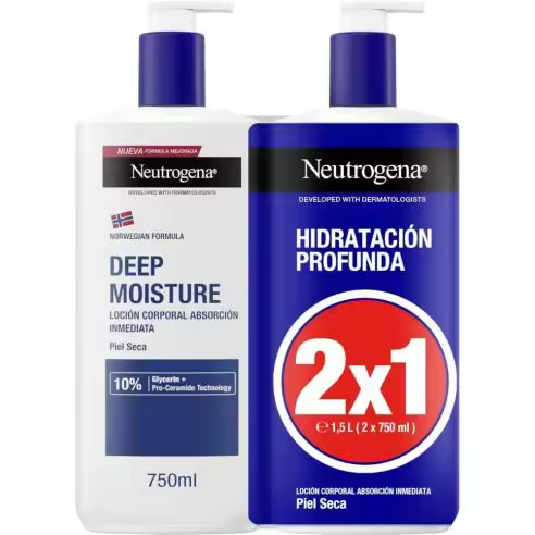 NEUTROGENA FORMULA NORUEGA HIDRATACION PROFUNDA LOCION RAPIDA ABSORCION PIEL SECA 2 ENVASES 750 ml - 1