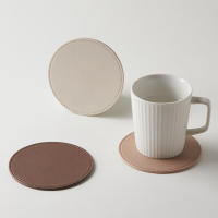 5pcs Coasters Redondos De Color Sólido Estilo Simple Tapete Lavable Antideslizante Y Aislante De Calor Para Mesa - details 2