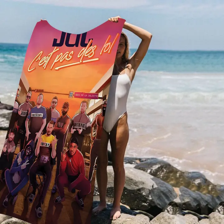Toalla De Playa De Microfibra JuL C'est Pas Des Lol Toalla De Piscina Para Viajes Y Yoga Secado Rápido Absorbente Y Suave Tamaño 76x182 Cm - 1