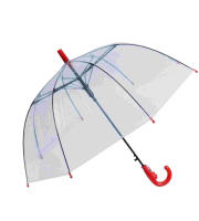 J.S ONDO Paraguas Infantil Transparente, paragua liso sin dibujo,Largo 50 cm Alto Material Plástico Estructura de Fibra 8 Varillas 68 cm Ancho con forma de cúpula con silbato - details 9
