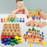 Juguete Educativo De Madera Montessori Para Niños Juguetes De Desarrollo Sensorial Y Práctica De Cilindros Y Agujeros Edad Recomendada 3-12 Años - details 0