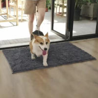 Alfombra Para Perros Antisuciedad Y Absorbente Alfombrilla Para Láminas De Madera De Entrada Interior Lavable Rápida Secado Rug De Mascotas Chenille - details 0