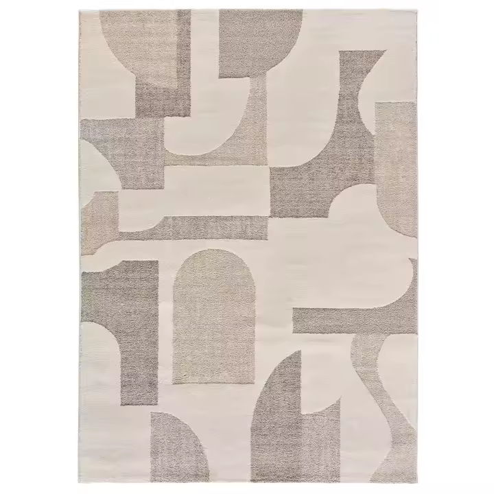 ATTICGO Alfombra de Interior de Estilo Geométrico con relieve en Crema - VERONA 2260 | 80X150, 120X170, 160X230 cm - 1