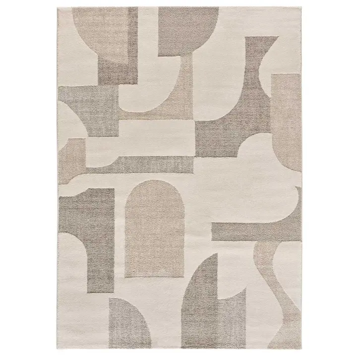 ATTICGO Alfombra de Interior de Estilo Geométrico con relieve en Crema - VERONA 2260 | 80X150, 120X170, 160X230 cm - 1