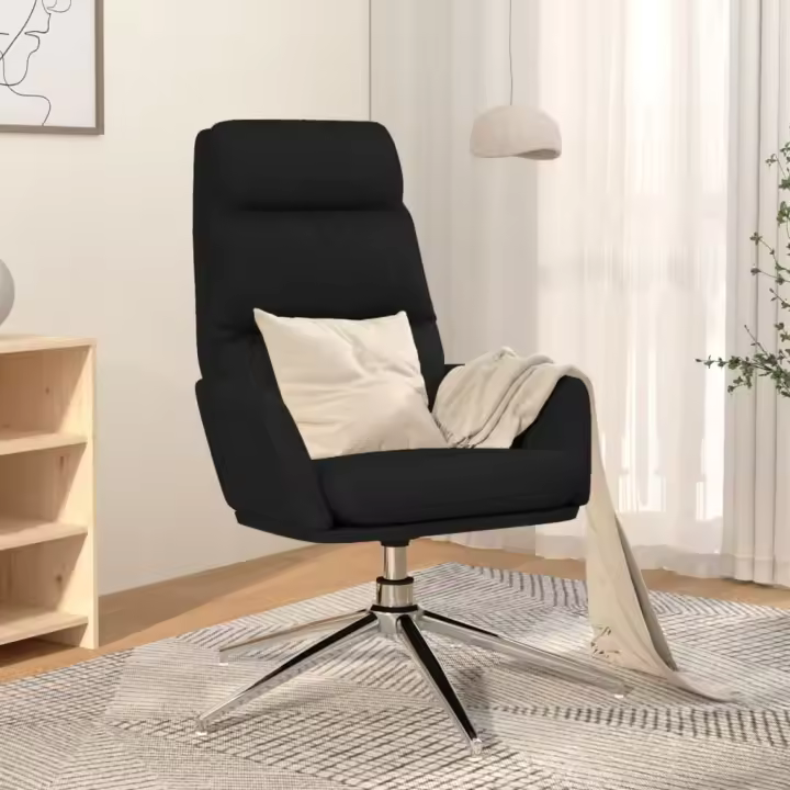 vidaXL Sillón de relax de tela negro - 1