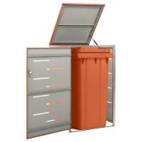 vidaXL Cobertizo para Un Contenedor Basura Almacenamiento de Cubo Papelera Acero Color Antracita,  orange,  Azul y mas - details 1