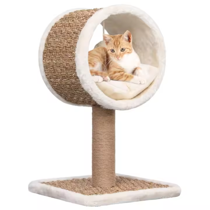 vidaXL Árbol para gatos túnel superior y juguete hierba marina 56 cm - 1