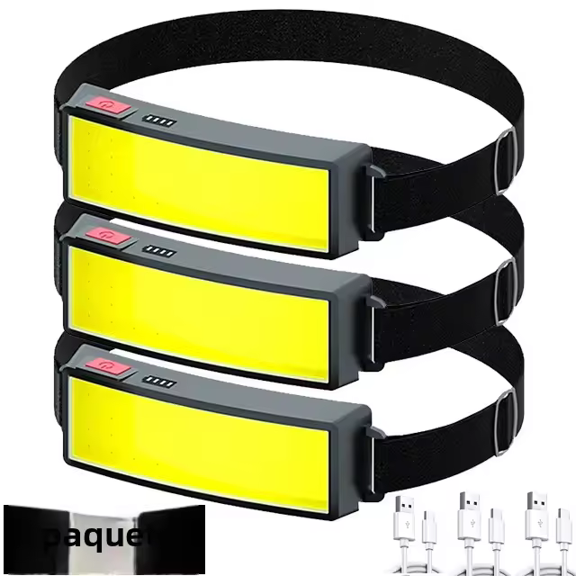 COB LED frontal 3 Modos Recargable Por USB Lámpara De Cabeza Para Senderism Y Acampar Impermeable Con Bathería De Litio - 1