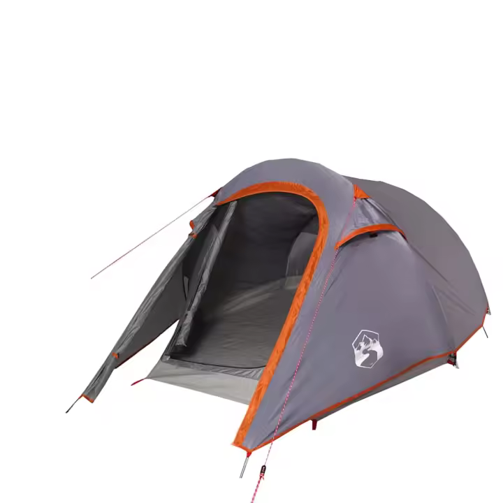 vidaXL Tienda de campaña túnel 3 personas impermeable gris y naranja - 1