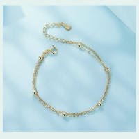 Pulsera De Enlaces De Bolas Doble Capa Para Mujer Plata De Ley 925 Ajustable Simplicidad Joyería De Fiesta Regalo De Cumpleaños - details 11