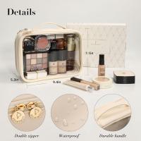 Nueva bolsa de cosméticos de viaje translúcida e impermeable de PU, portátil, de gran capacidad, impermeable, multifuncional, para damas. - details 2