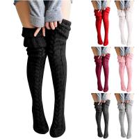 Calcetines Largos Casuales Para Mujer De Algodón Suave Impresión Sólida Thicker High Floor Socks Medias Hasta La Rodilla Para Otoño E Invierno - details 12