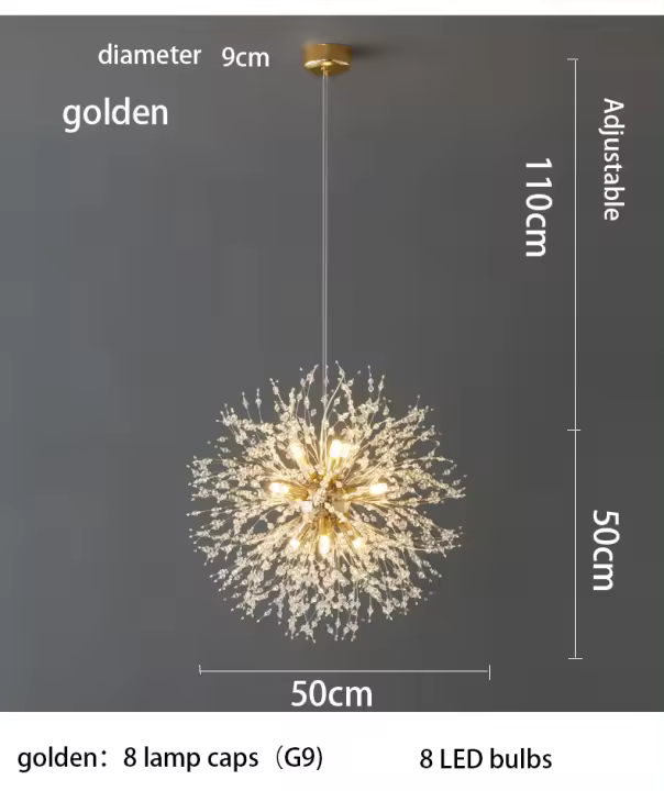 Modernandelier De Estrella De Cielo LED Pendente De Cristal De Meteorito Para Restaurante Sala De Estar Bar Arte Danés Iluminación - 1