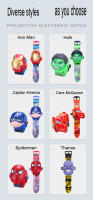 Reloj Digital Disney Spiderman Proyección 24 Hombres Capitán América Iron Man Juguetes Hulk Regalos Para Niños Educativo Batería AG3X4 - details 9