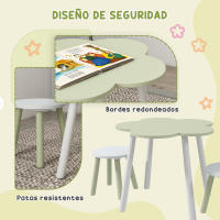 ZONEKIZ Juego de Mesa y 2 Sillas Infantiles Mesa con Sillas para Niños de 2-5 Años con Mesa en Forma de Flores Ø59x50 cm y Sillas Ø28x26 cm para Dormitorio Sala - details 4