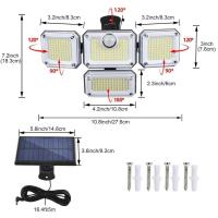 Lámpara Solar Impermeable Con Sensor De Movimiento 2000LM 333 LED Para Decoración De Jardín Luz De Seguridad Exterior Sconce Spotlights Rotatable - details 6