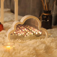 Lámpara De Noche En Forma De Tulipán DIY Nube Espejo Decoración Para Habitación De Niña Marco De Fotos Luz De Lectura Para Cama Regalos De Navidad - details 9