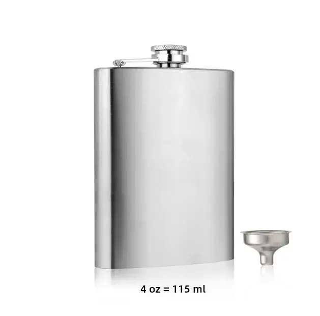 LMETJMA Botella De Bolsillo De Acero Inoxidable De 10 Oz Con Taza Y Tapa KC0139 Para Alcohol Whiskey Herramienta Escondida - 1