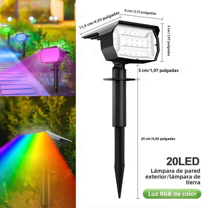 Luces Solares Para Paisaje IP65 Impermeables Con 3 Modos Luz Solar Para Jardín Camino 72/68 LED Modernas Para Exterior - 1