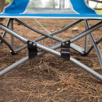 Aktive - Silla plegable camping, 49x46x60 cm, color azul, asiento bajo, portavasos, antivuelco, soporta 110 kg, estructura de acero, tejido de poliéster, correa de hombro, plegado en acordeón, sillas plegables - details 4