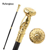 Bastón De Moda Dorado Con Flor Mango Decorativo Elegante Para Fiesta 93cm Con Punta De Goma Material De Acero - details 3
