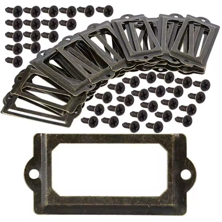 30 tiradores de puerta de metal de bronce vintage Esquines puertas decorativas muebles cajones - 1