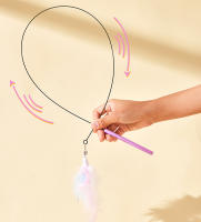 Juguete Interactivo Para Gatos Con Pluma Y Campana Adhesivo En Ventosa Removible Juguete Mano Para Divertir Y Entretener a Los Gatos - details 4