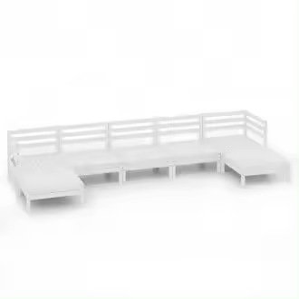 VIDAXL 3083345 juego de muebles de jardín de palets con 7 piezas de madera maciza pino blanco vida xl - 1