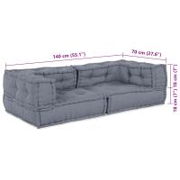 Pouffe Modular vidaXL Gris 140x70x36 Tela - details 7