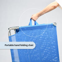 Tumbona Plegable Reclinable con Ángulo, Tumbona Portátil Exterior con Estructura Ligera,  Tumbona Color Puro / Estampado a Rayas Ideal para Jardín Exterior Piscina Terraza Camping - details 3