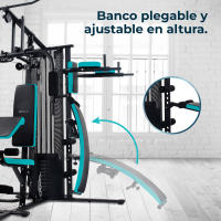 Cecotec DrumFit HomeGym 2000 Multigimnasio – 2 Estaciones, Ajustable hasta 150 kg, Almohadillas Acolchadas, Peso 65 kg - details 3