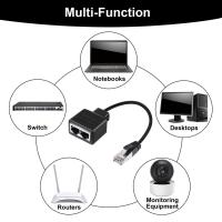 Adaptador Ethernet LAN RJ45 macho a 2 hembra, Cable Adaptador de red LAN, divisor RJ45 1 a 2 - details 7