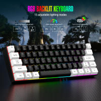 Teclado De Juego Con Cable 60% RGB Backlight Mini Compacto Impermeable 61 Teclas Para PC/Mac Para Jugadores - details 17