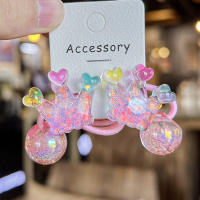 2PCS Hermosas Horquillas De Corona Coloridas Para Niñas Accesorios De Pelo Elásticos Para Niños Headwear De Bebé - details 1