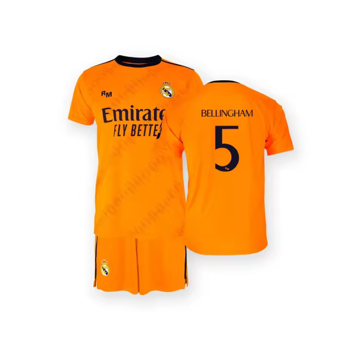 Conjunto  Deportivo Oficial del R.M Bellingham Naranja 2ª Equipación 24/25 Roger's Deportivas Productos (Licencia) Para Ninos - 1