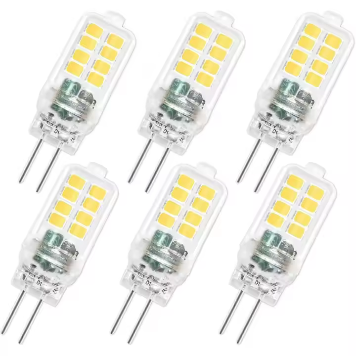 Blanco frío 6000K, bombilla halógena de 25W G4, Bombilla LED G4 para lámpara de araña, paquete de 6 Bombilla LED G4 12V 3W, no regulable, 16 * SMD 300LM - 1