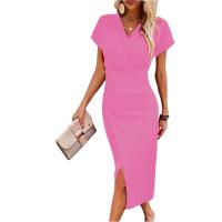 Vestido Elegante De Verano Para Mujer Con Cuello En V Y Ajustado Vestido De Fiesta Casual Trabajo Envuelto Formal Vestido Largo Para Noche - details 5
