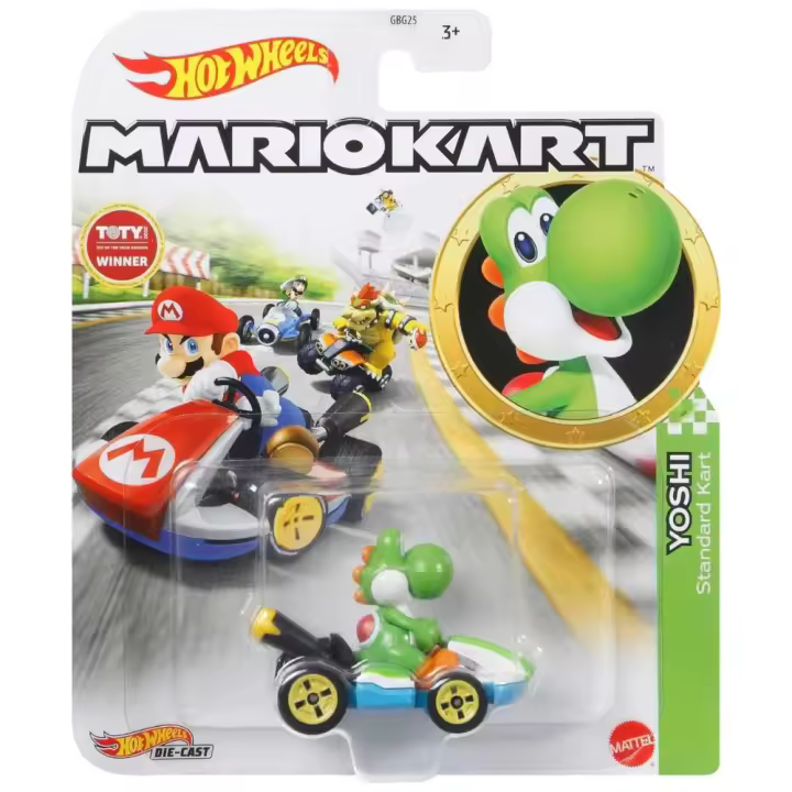 Yoshi MarioKart Hot Wheels Super Mario 6 centímetros Mattel - 1