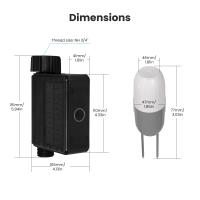 Medidor De Agua Solar Powered WiFi MOES Tuya US Con Sensor De Temperatura Y Humedad Del Suelo Inlet De Latón IP65 Impermeable Para Riego Inteligente - details 12